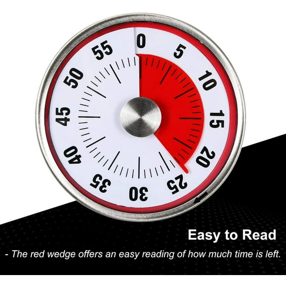 Sunjoy Tech Magnetic Mechanical Kitchen Timer - 60 Minute Countdown Timer with Loud Alarm for Kids and Adults Baking Cooking Steaming Barbecue