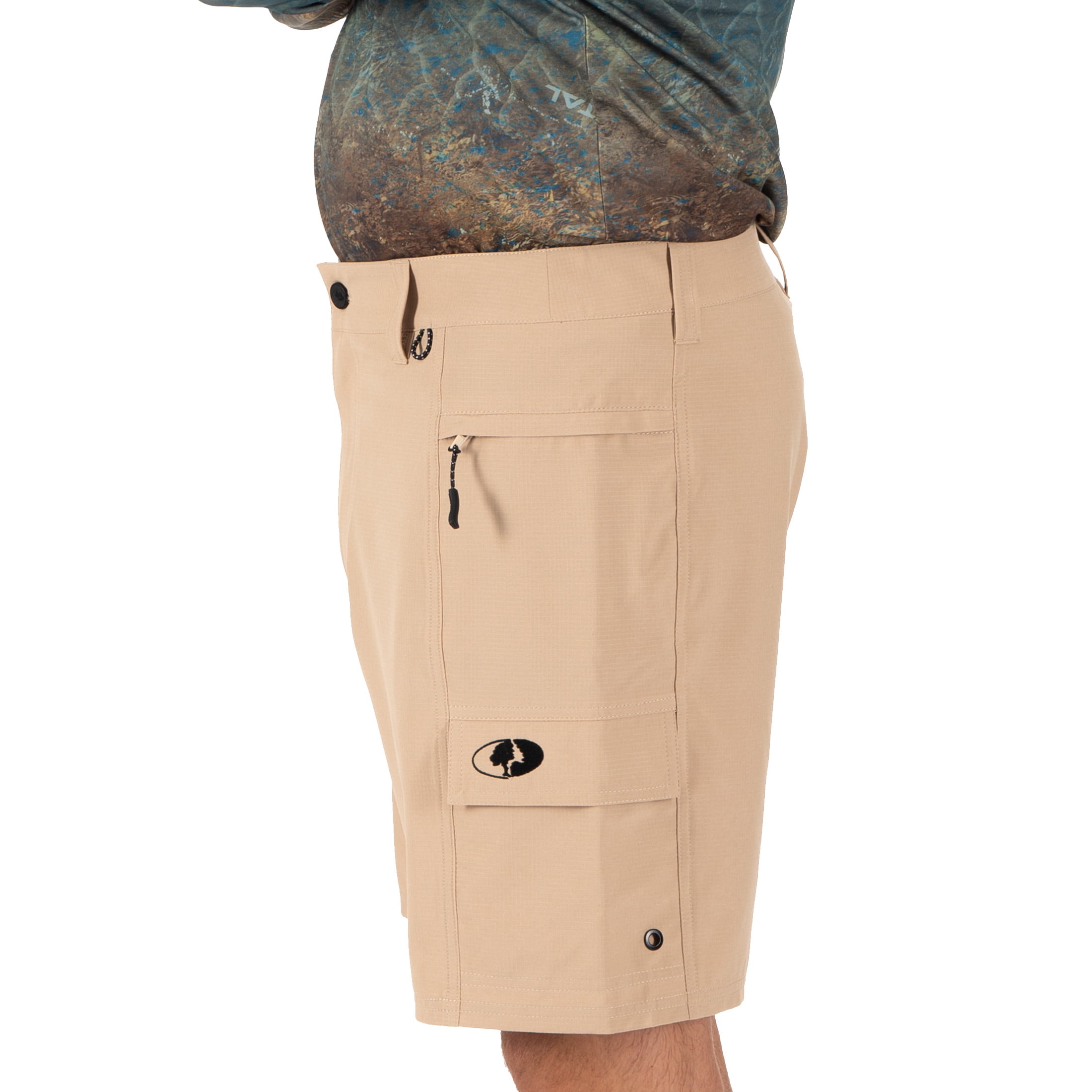 Men's Mossy Oak Board Shorts, Tan Sesame, M