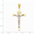 thumbnail image 2 of 14k Gold Two Tone INRI Crucifix Cross Large Pendant Charm, 2 of 2