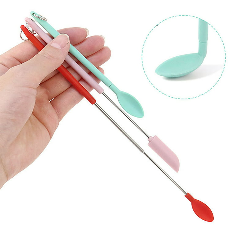 Sunjoy Tech 4pcs Mini Silicone Spatula Set, 3 Size Makeup Spatula Small  Rubber Spatula for Thin Jar Skinny Openings Bottles, Tiny Scraper for  Kitchen and Cosmetic Scraping Mixing Sampling Tools 