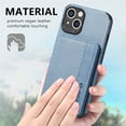 thumbnail image 4 of SaniMore for iPhone 15 (6.1" 2023) Case, PU Leather Carbon Fibre Pattern, Flip Wallet Card Slots RFID Blocking Magnetic Car Mount Shockproof Anti-fall Protective Shell, Blue, 4 of 10