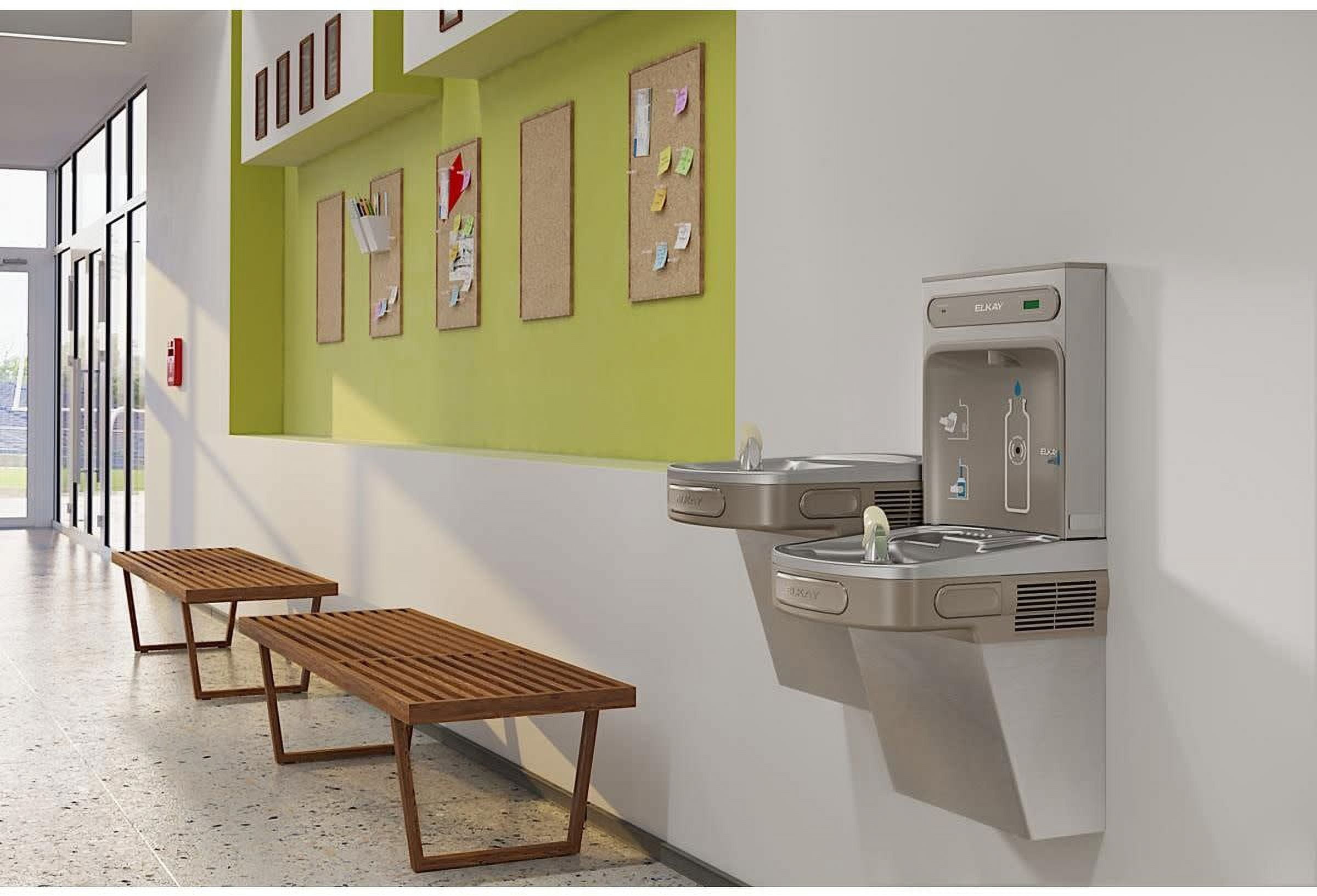 Elkay LZSTL8WSSK EZH2O Filling Station & Versatile Bi-Level ADA Water Cooler, Filtered 8 GPH