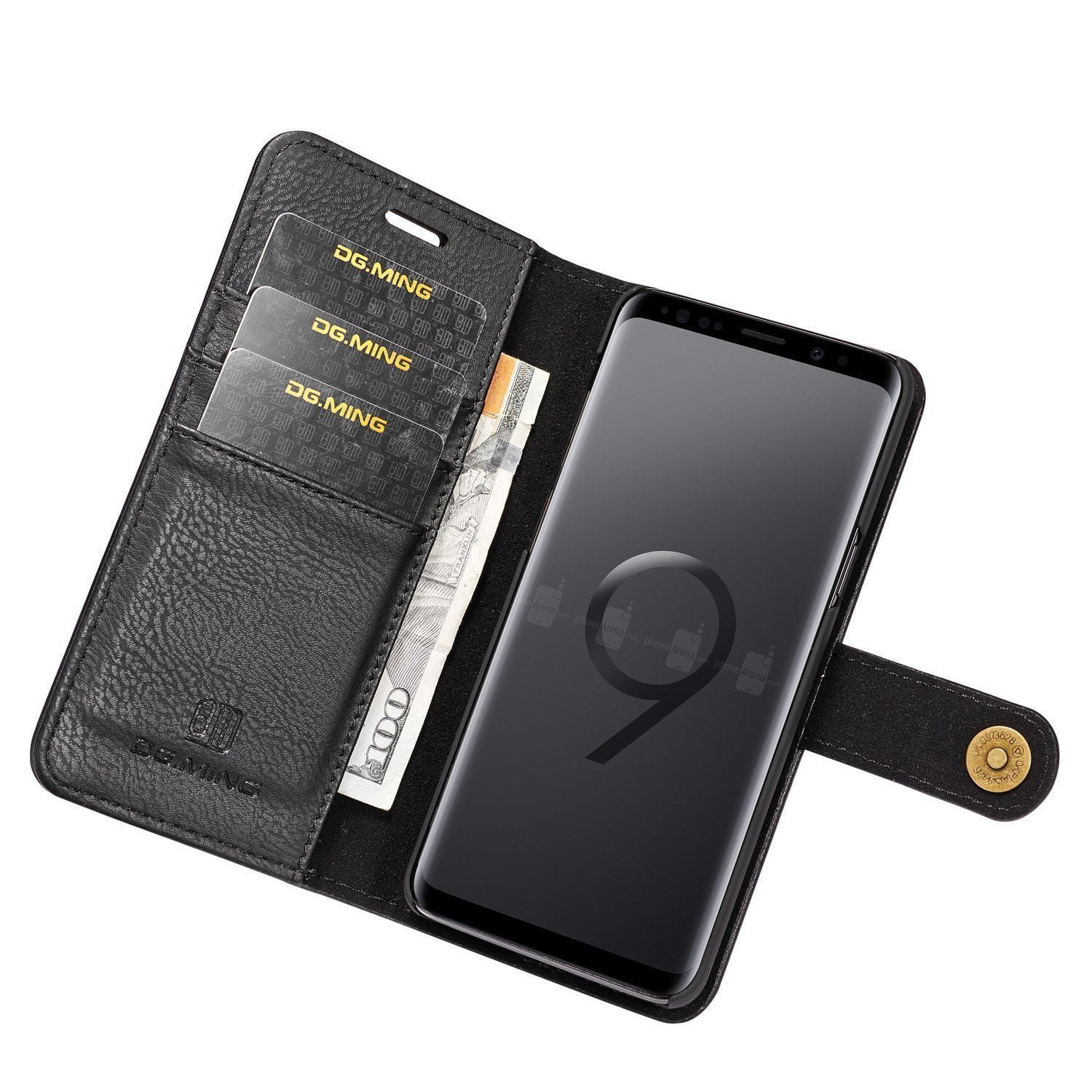 CaseMe Samsung Galaxy S9 Detachable 2 in 1 Magnet Wallet Case Brown