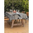 thumbnail image 3 of Outdoor Tablecloth with Umbrella Hole for Patio/Picnic/Party/Camping, Western Star Grey Waterproof Table Cloth Rectangle Table Cover Washable, Farmhouse Vintage Wooden Striped Country (60"x 84"), 3 of 9