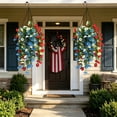 thumbnail image 4 of Red Blue White Flowers, Patriotic Artificial Hanging Plants, 4th of July 250th Anniversary Porch Decor Independence Day Floral Arrangement for Memorial Day Home Outdoor, 4 of 7