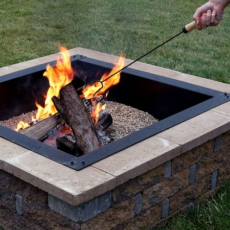 Fire Pit Poker Sunnydaze Steel Fire Pit Poker Stick with Wood Handle, Outdoor Camping Fireplace Tool, 26 Inch Long ()