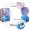 thumbnail image 5 of Shower Curtain Bathroom Set Blue Gradient Abstract Marble Waterproof Fabric Shower Curtains with Grommets&Hooks Gold Foil Stripe Privacy Bath Curtain for Bathtub 36x72in, 5 of 7