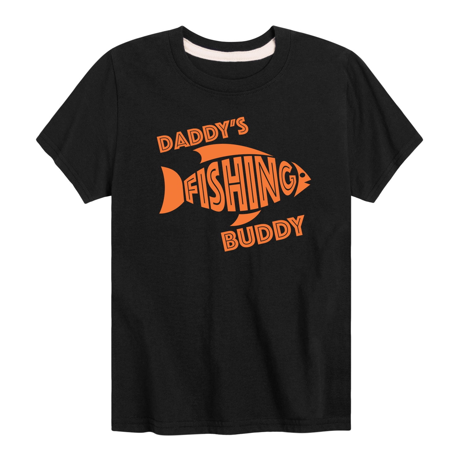 Instant Message - Daddy s Fishing Buddy Orange Boys Short Sleeve Graphic T-Shirt