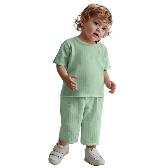 Ensemble Deux Pièces pour Adolescent Garçon T-Shirt à Manches Courtes Hauts Shorts Décontractés Chandail Tenues d'Été Petit Frère Tenue Nouveau-Né Vêtements Garçons 12-13 Ans