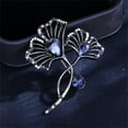 thumbnail image 4 of Rhinestone Ginkgo Leaf Brooch Pin for Women Men Black Plated Elegant Teardrop Crystal Birthstone Leaves Brooches Lapel Pins Vintage Halloween Fall Holiday Dress Accessories Jewelry Gift, 4 of 12