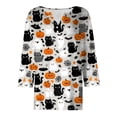 thumbnail image 5 of Godom Women Halloween Shirt Halloween Tshirt Graphic Tees Fall Season 3/4 Sleeve Tops, 5 of 5