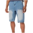thumbnail image 2 of Men's Plus Size Jean Shorts Man Casual Loose Fashionable Button Multi-Pocket Denim Half Shorts Jeans Pants Cargo Pocket Pants for Men Blue, 2 of 6