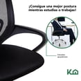 thumbnail image 4 of Silla de Escritorio Ergonomica Negra Tapizado Mesh Oficina negro, 4 of 8