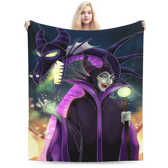 Maleficent Blanket Cozy Warm Flannel Throw Blanket for Living Room Bedroom Bed Sofa Car, All Seasons Fleece Blankets Gifts for Kids Teens Adults 40"X30"
