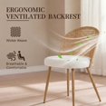 thumbnail image 2 of Dining Chairs Set of 2, LEGAHOME Farmhouse Rattan Dining Room Chairs with Rattan Backrest, Upholstered Kitchen Chairs Set of 2 with Cane Back & Metal Legs, Brown, 2 of 8