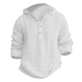 thumbnail image 4 of Tigivemen Hoodied Henley Shirts for Boys Long Sleeve School Shirt with Buttons Casual Beach Jacket Tshirts White Size 12-13 Years, 4 of 4