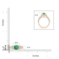 thumbnail image 5 of ANGARA Natural Vintage Inspired Round Emerald & Diamond Three Stone Ring in 14K Rose Gold for Women (Size-6.5mm) | May Birthstone, Birthday, Anniversary, Jewelry Gift for Women | Natural Emerald Ring, 5 of 10