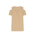 thumbnail image 5 of Hvyesh Cold Shoulder Tops for Women Plus Size Short Sleeve Shirt Loose Fit Crew Neck Blouse Tops Oportunidad única, 5 of 6