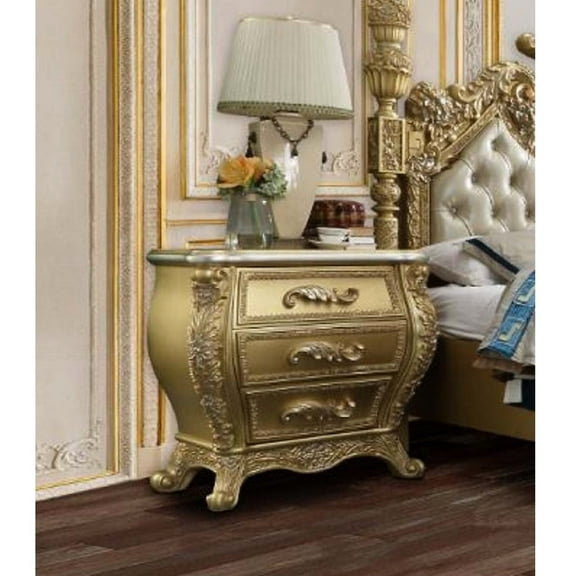 Gold 3 Nightstand With Metal Bottom Support And Drawers For Bedroom Attractive 2/3 Extension Organization