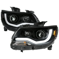 Spec-D Tuning Black LED Light Bar Projector Headlights Compatible with 2015-2022 Chevy Colorado, Left   Right Pair Headlamps Assembly