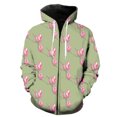 thumbnail image 1 of Sudadera con capucha y cremallera para hombre, estilo Harajuku informal de gran tamaño, con estampado de flores y magnolia, ideal para primavera de 2024. Chaquetas con capucha, ropa de calle, moda mod, 1 of 6