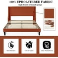 thumbnail image 2 of Allewie Full Size Fabric Upholstered Platform Bed Frame with Wingback Headboard, Burnt Orange, 2 of 7