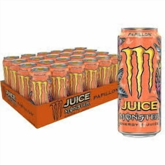 Monster Juice Monster Energy   Juice Papillon Peach Nectarine Flavor 24 Pack 16 Fl Oz