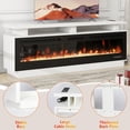 thumbnail image 5 of LAZZO TV Stand with WiFi Smart Electric Fireplace, Solid Wood Mantel & Power Outlet for Living Room, 70" White, 5 of 7