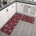thumbnail image 2 of Red and Black Christmas Snowflake Pattern Kitchen Rugs Sets Of 2,Anti Fatigue Kitchen Mat Rugs Non Slip Washable,Decorative Kitchen Floor Mats for Kitchen,Sink,Laundry,17"x30"+17"x47", 2 of 7