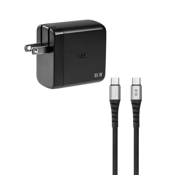 Combo Carga Ultra Rápida 65W Con Cargador De Pared Gan + Cable De 1.8M marca STF