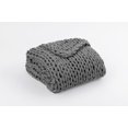 thumbnail image 4 of Silver One Super Chunky Knitted Throw Blanket, Gray, 50" x 60", 4 of 8