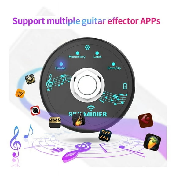 Bluetooth 5.1 Wireless MIDI Controller Rechargeable Portable MIDI Foot Controller Pedal Wireless MIDI System