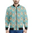 thumbnail image 3 of Adorable chaqueta con cremallera con estampado de cachorro de beagle para hombres y niños, linda sudadera con estampado 3D de animales, chaqueta de calle, abrigo tipo bombardero de manga larga, 3 of 5