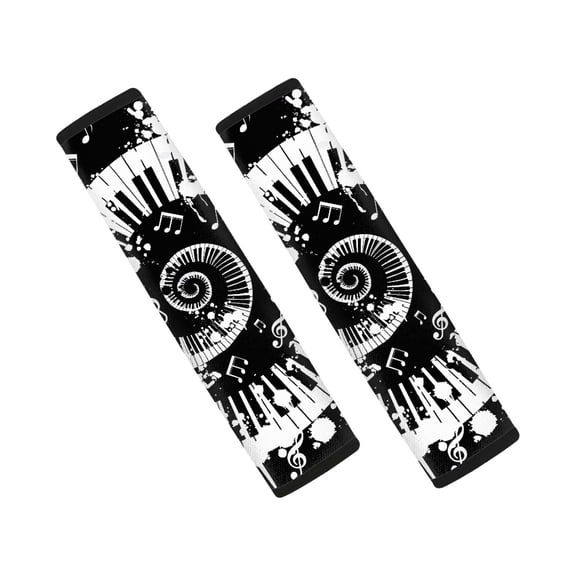 Chririnla Spiral Piano Keys Seatbelt Covers 2 Pack, Car Seat Belt Pads Composite SBR Non-Slip Breathable for SUV Van Auto