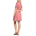 thumbnail image 2 of Doublju Women's V-Neck Short Sleeve Nightgown Sleepwear Pajama Dress (Plus Size Available), 2 of 2