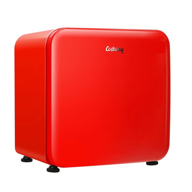 Costway Réfrigérateur Compact de 1,6 Pied Cube Porte Réversible Mini-Frigo Rouge