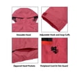 thumbnail image 4 of Little Donkey Andy Men's Waterproof Long Hooded Rain Jacket Outdoor Breathable Rain Shell for Hiking,Golf,Travel Watermelon Red Size L, 4 of 7