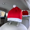 thumbnail image 5 of Christmas Decorations 4pcs Christmas Hat Car Seat Headrest Covers - Car Decorations Christmas Designs To Fit Most Vehicle Headrests, 5 of 5