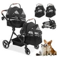 thumbnail image 2 of Double Pet Stroller with Detachable Carriers,Lightweight Fold-able Dog Stroller&Cat Stroller for 2 Small Medium Dogs Cats Up to 50lbs,with 360-Degree Front Wheels&Foot Brake System, 2 of 8