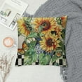 thumbnail image 2 of TIAOTIAOHOU Sunflower Pillow Covers Yellow Flower Black and Plaid Summer Decorative Cushion Covers for Sofa in-Outdoor Home Decor, 2 of 5