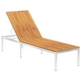 thumbnail image 2 of vidaXL Solid Acacia Wood Sun Lounger with Cushion Stainless Steel Multi Colors, 2 of 81