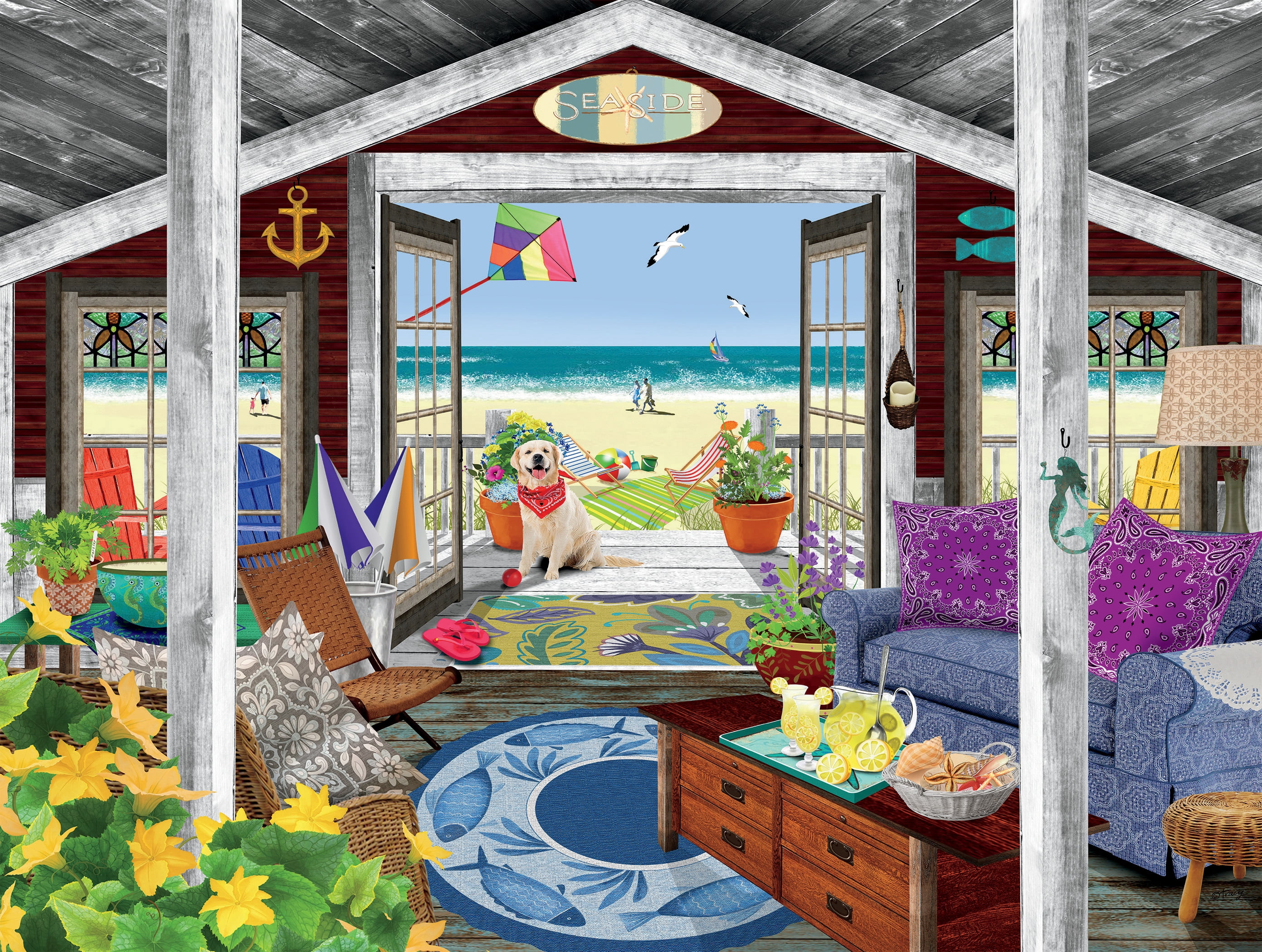Ceaco - Tracy Flickinger - Beach Cottage - 300 piece jigsaw puzzles