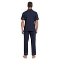 thumbnail image 6 of EA'S SECRET Men's Pajama Set Sleepwear 100% Cotton Pjs Lightweight Short Sleeve Shirts and Bottoms Loungewear Soft Comfy Sleep Sets(Navy Blue,S), 6 of 8
