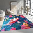 thumbnail image 4 of Area Rugs 7 X 8 ft Rug for Living Room Soft Non Slip Rug Low Pile Tradition Auspiciousness Aquatic Life Printed Area Rugs Bedroom Farmhouse Dining Room, Home Decor Indoor Red Blue, 4 of 7