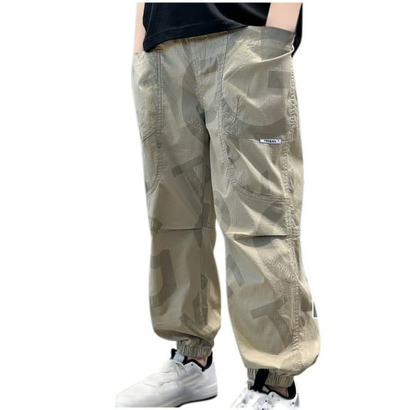 Fesfesfes Boys And Girls Summer Pants Thin Ice Silk-drying Trousers For Big Kids Bloomers Pants for Teenager Boys