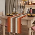 thumbnail image 2 of Burnt Orange Brown Short Table Runner 36 Inches Long, Farmhouse Vintage Wooden Cotton Linen Table Runners Dresser Scarves, Fabric Tabletop Scarf Furniture Cover for Home Dinner Party Decor 13"x36", 2 of 8