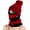 Red, variant on Deago Womens Pom Beanie Hat with Scarf and Mask Cover Set, Girls Warm Knitted Winter Beanie for with Fleece Lined (Black)