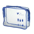 thumbnail image 1 of 3 piezas de bolsa de maquillaje impermeable para mujeres para vacaciones, camping, baño, gimnasio, color azul, 1 of 6