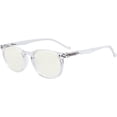 thumbnail image 1 of Eyekepper Spring Hinges Classic Retro Style Small Frame Computer Reading Glasses (Amber tinted lense, Transparent) +3.0, 1 of 7