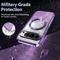 thumbnail image 2 of Casetego For Google Pixel 10 Case/Pixel 10 Pro Case,Compatible with MagSafe,Clear Magnetic Glitter Gradient Sparkle Luxury Plated Soft TPU Bumper Full Camera Lens Protector,Purple, 2 of 7